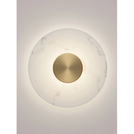 Kinkiet okrągły modern Aprano 40cm LED 3000K imitacja alabastru / złoty mosiądz