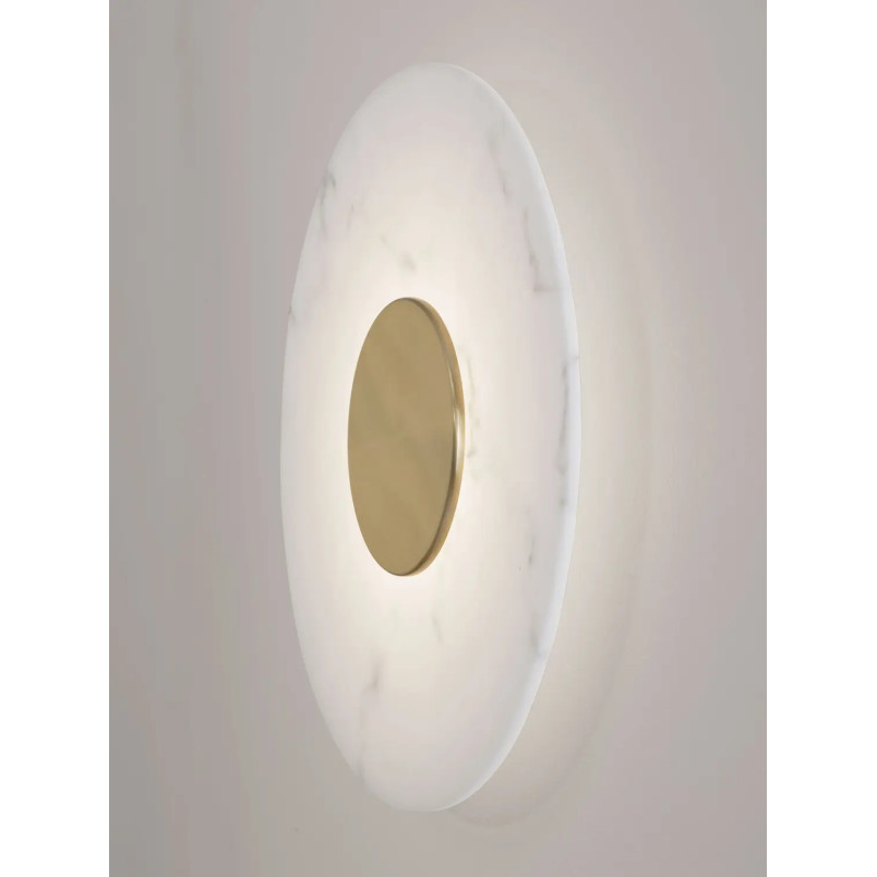 Kinkiet okrągły modern Aprano 40cm LED 3000K imitacja alabastru / złoty mosiądz