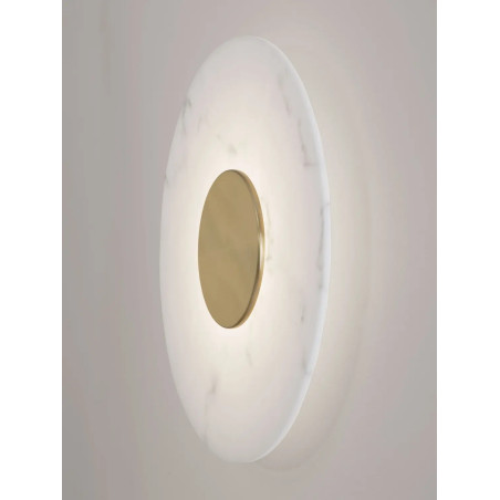 Kinkiet okrągły modern Aprano 40cm LED 3000K imitacja alabastru / złoty mosiądz