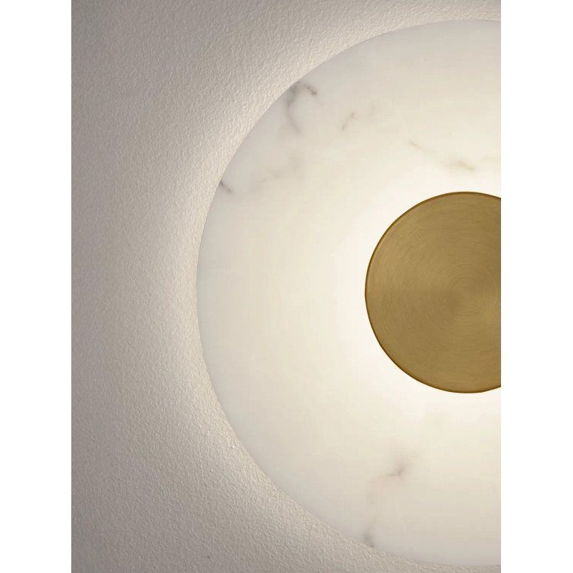 Kinkiet okrągły modern Aprano 40cm LED 3000K imitacja alabastru / złoty mosiądz