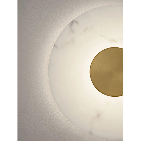 Kinkiet okrągły modern Aprano 40cm LED 3000K imitacja alabastru / złoty mosiądz