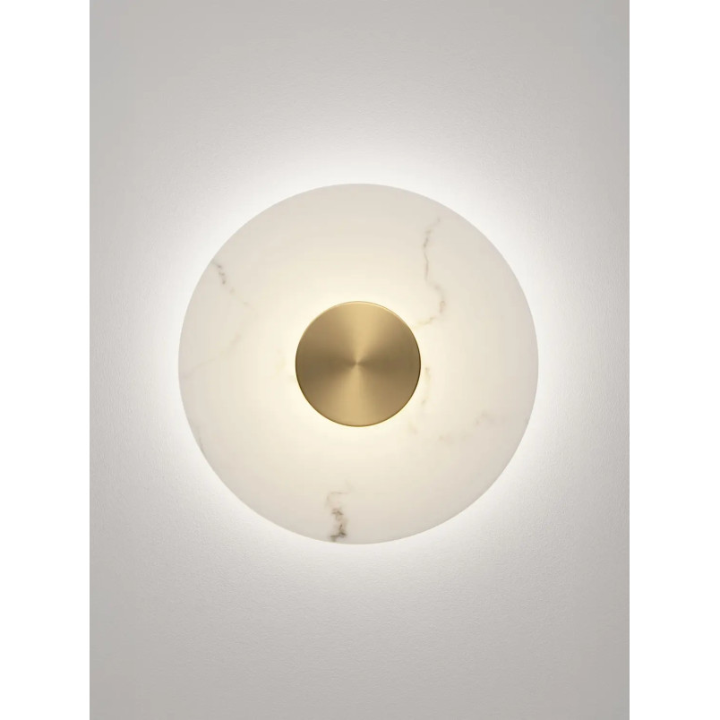 Kinkiet okrągły modern Aprano 60cm LED 3000K imitacja alabastru / złoty mosiądz