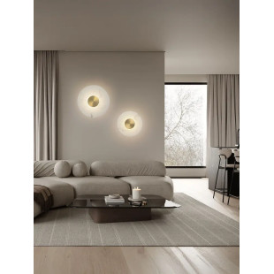Kinkiet okrągły modern Aprano 60cm LED 3000K imitacja alabastru / złoty mosiądz