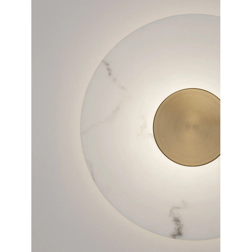 Kinkiet okrągły modern Aprano 60cm LED 3000K imitacja alabastru / złoty mosiądz