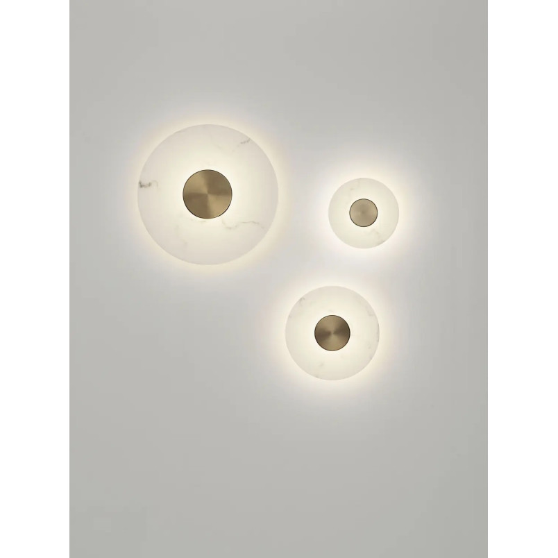 Kinkiet okrągły modern Aprano 60cm LED 3000K imitacja alabastru / złoty mosiądz