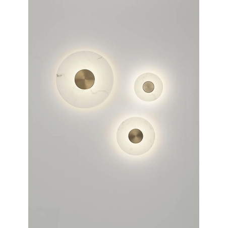 Kinkiet okrągły modern Aprano 60cm LED 3000K imitacja alabastru / złoty mosiądz