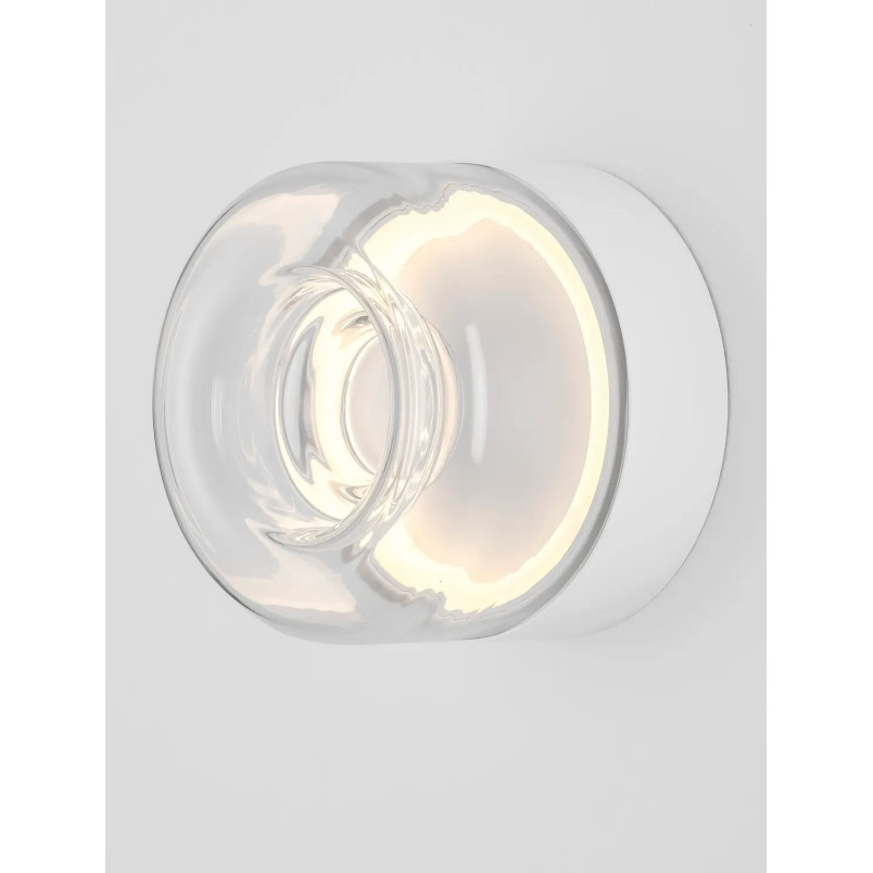 Kinkiet designerski okrągły Luce 15cm LED 3000K transparentny / biały