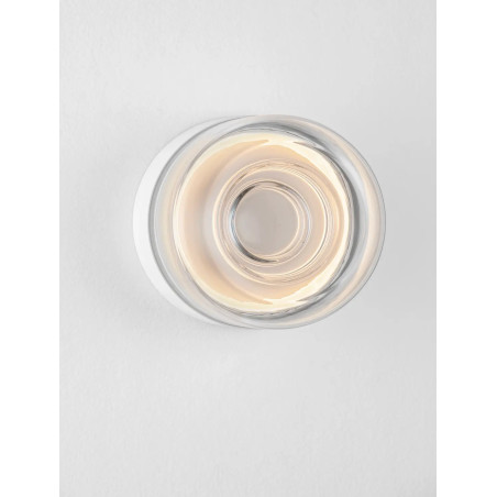 Kinkiet designerski okrągły Luce 15cm LED 3000K transparentny / biały