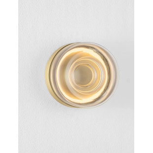 Kinkiet designerski okrągły Luce 15cm LED 3000K transparentny / złoty mosiądz