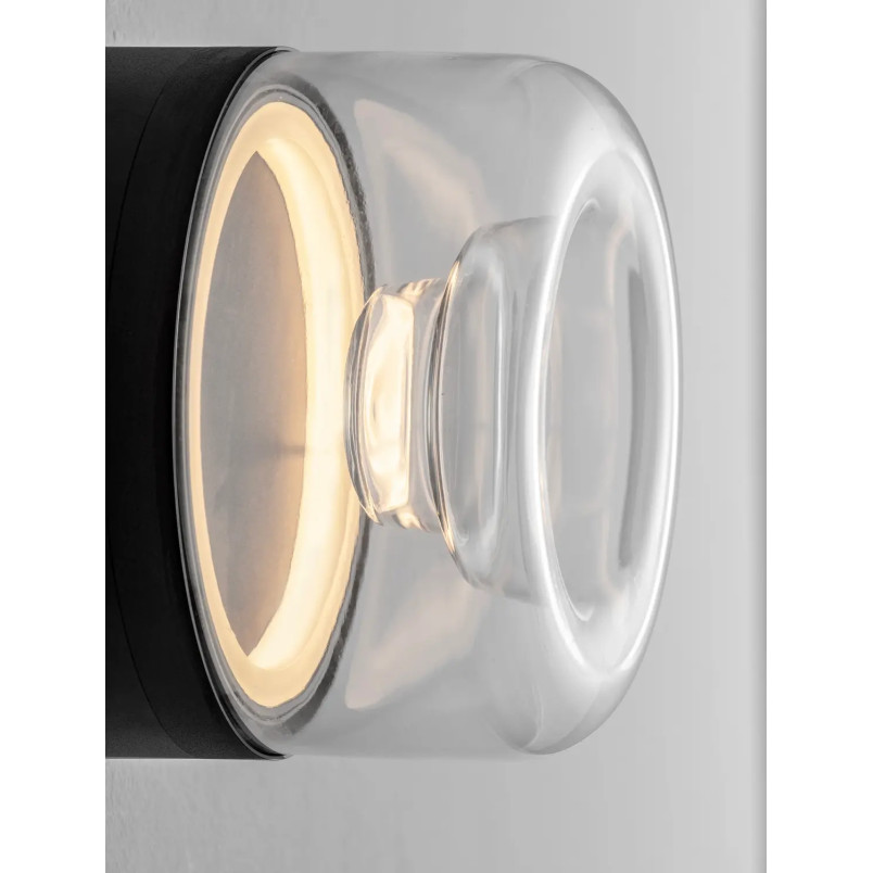 Kinkiet designerski okrągły Luce 15cm LED 3000K transparentny / czarny
