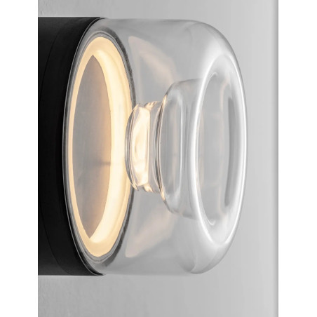 Kinkiet designerski okrągły Luce 15cm LED 3000K transparentny / czarny