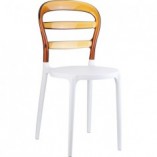 Krzesło Miss Bibi białe/przezroczyste Siesta - Stylowy design!