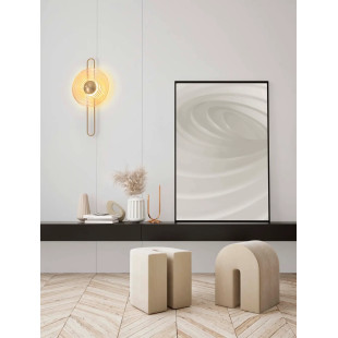 Kinkiet szklany okrągły Marsella II 30cm LED 3000K bursztynowy / złoty mosiądz