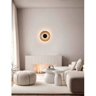 Kinkiet szklany okrągły Marsella 30cm LED 3000K szkło dymione / czarny nikiel