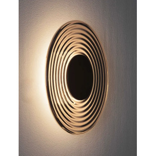 Kinkiet szklany okrągły Marsella 30cm LED 3000K szkło dymione / czarny nikiel