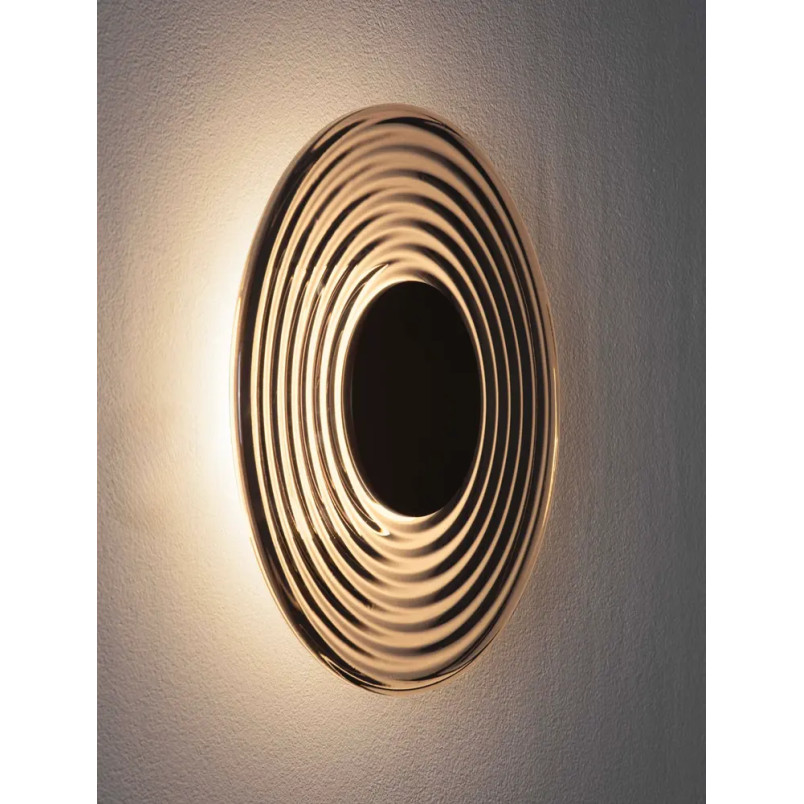 Kinkiet szklany okrągły Marsella 30cm LED 3000K szkło dymione / czarny nikiel