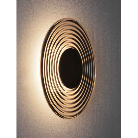 Kinkiet szklany okrągły Marsella 30cm LED 3000K szkło dymione / czarny nikiel