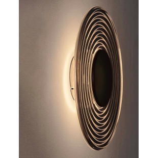 Kinkiet szklany okrągły Marsella 30cm LED 3000K szkło dymione / czarny nikiel