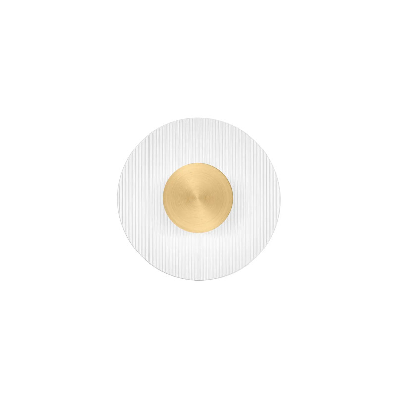 Kinkiet szklany okrągły Rio 20cm LED 3000K złoto-mosiężny metal / przezroczyste szkło 