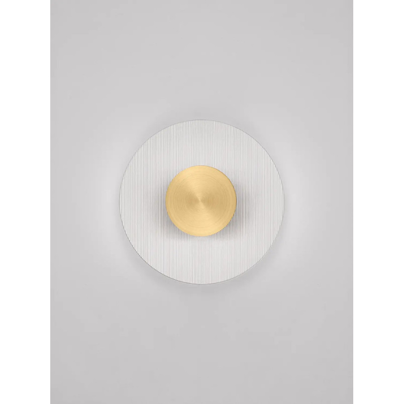 Kinkiet szklany okrągły Rio 20cm LED 3000K złoto-mosiężny metal / przezroczyste szkło 