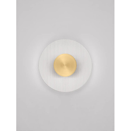 Kinkiet szklany okrągły Rio 20cm LED 3000K złoto-mosiężny metal / przezroczyste szkło 