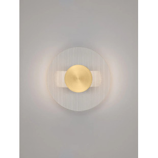 Kinkiet szklany okrągły Rio 20cm LED 3000K złoto-mosiężny metal / przezroczyste szkło 