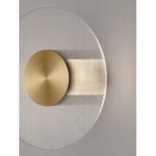 Kinkiet szklany okrągły Rio 20cm LED 3000K złoto-mosiężny metal / przezroczyste szkło 