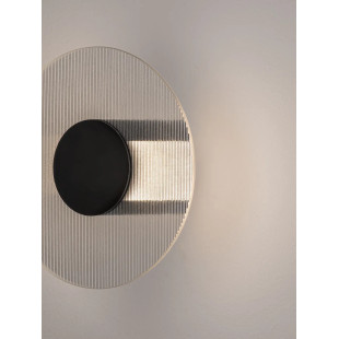 Kinkiet szklany okrągły Rio 20cm LED 3000K czarny metal / przezroczyste szkło 
