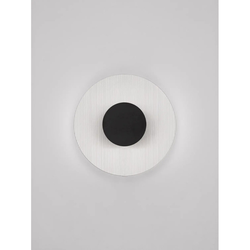 Kinkiet szklany okrągły Rio 20cm LED 3000K czarny metal / przezroczyste szkło 