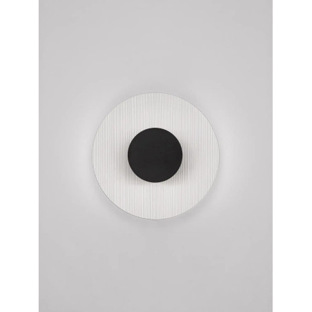 Kinkiet szklany okrągły Rio 20cm LED 3000K czarny metal / przezroczyste szkło 