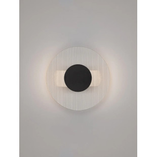 Kinkiet szklany okrągły Rio 20cm LED 3000K czarny metal / przezroczyste szkło 