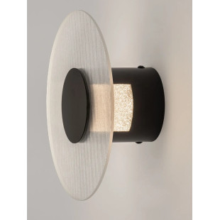 Kinkiet szklany okrągły Rio 20cm LED 3000K czarny metal / przezroczyste szkło 