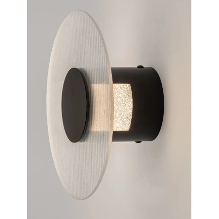 Kinkiet szklany okrągły Rio 20cm LED 3000K czarny metal / przezroczyste szkło 
