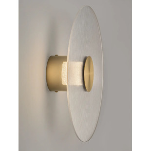 Kinkiet szklany okrągły Rio 30cm LED 3000K złoto-mosiężny metal / przezroczyste szkło 