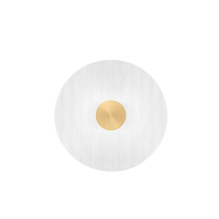 Kinkiet szklany okrągły Rio 30cm LED 3000K złoto-mosiężny metal / przezroczyste szkło 