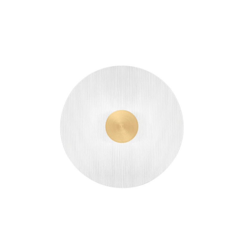 Kinkiet szklany okrągły Rio 30cm LED 3000K złoto-mosiężny metal / przezroczyste szkło 