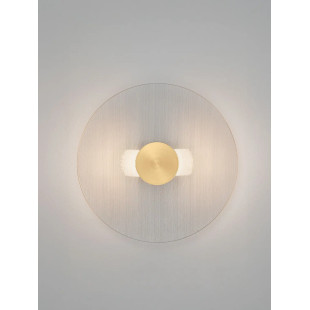 Kinkiet szklany okrągły Rio 30cm LED 3000K złoto-mosiężny metal / przezroczyste szkło 