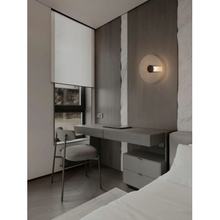 Kinkiet szklany okrągły Rio 30cm LED 3000K czarny metal / przezroczyste szkło 