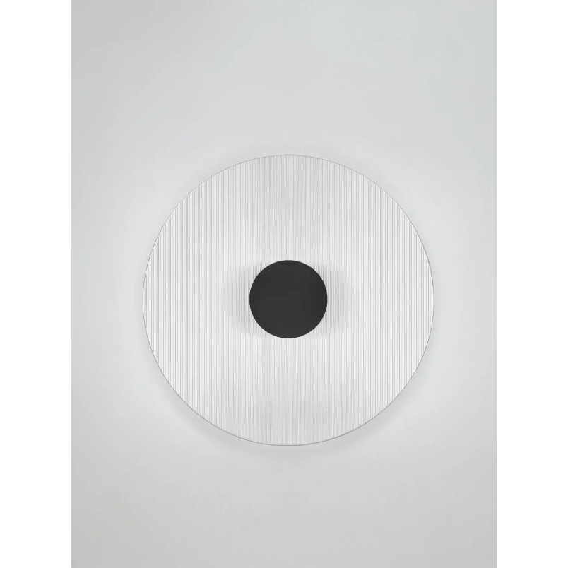 Kinkiet szklany okrągły Rio 30cm LED 3000K czarny metal / przezroczyste szkło 