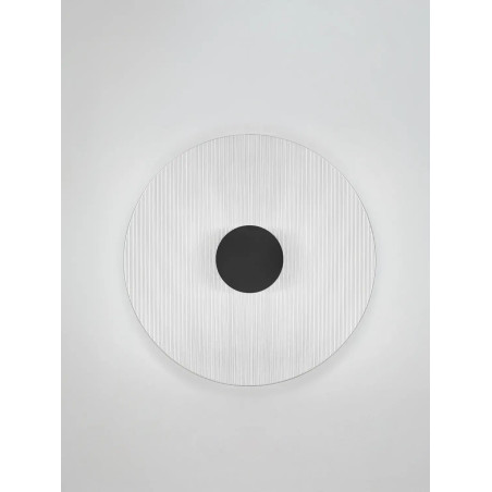 Kinkiet szklany okrągły Rio 30cm LED 3000K czarny metal / przezroczyste szkło 