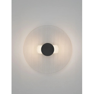 Kinkiet szklany okrągły Rio 30cm LED 3000K czarny metal / przezroczyste szkło 