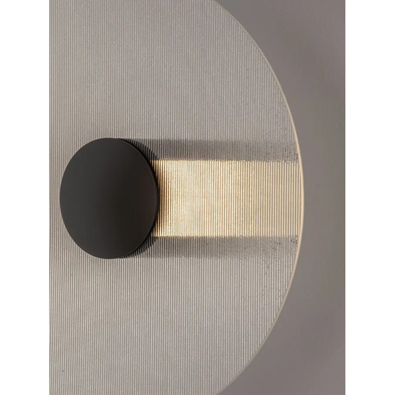 Kinkiet szklany okrągły Rio 30cm LED 3000K czarny metal / przezroczyste szkło 