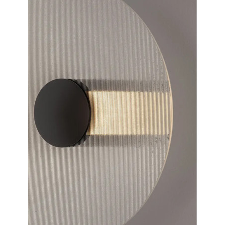 Kinkiet szklany okrągły Rio 30cm LED 3000K czarny metal / przezroczyste szkło 