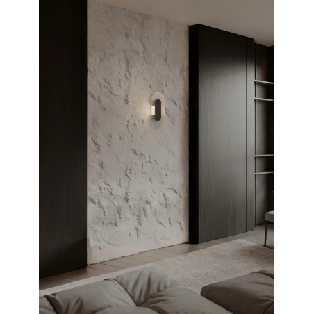 Kinkiet szklany owalny Rio 30cm LED 3000K czany metal / przezroczyste szkło 