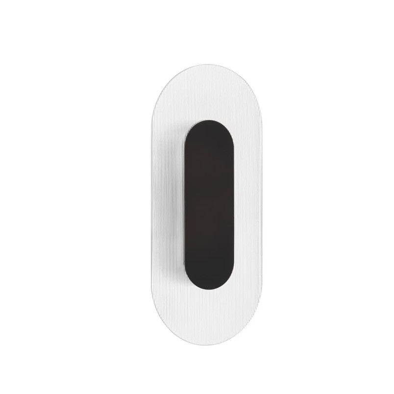 Kinkiet szklany owalny Rio 30cm LED 3000K czany metal / przezroczyste szkło 