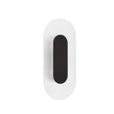 Kinkiet szklany owalny Rio 30cm LED 3000K czany metal / przezroczyste szkło 