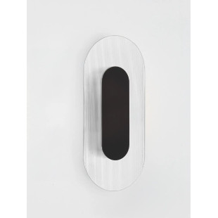 Kinkiet szklany owalny Rio 30cm LED 3000K czany metal / przezroczyste szkło 