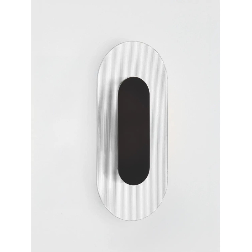Kinkiet szklany owalny Rio 30cm LED 3000K czany metal / przezroczyste szkło 