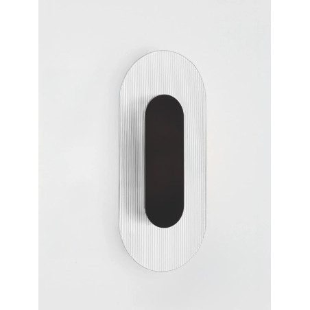 Kinkiet szklany owalny Rio 30cm LED 3000K czany metal / przezroczyste szkło 