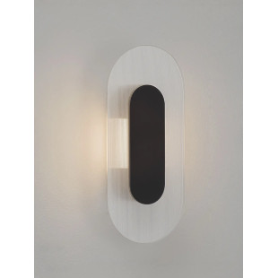 Kinkiet szklany owalny Rio 30cm LED 3000K czany metal / przezroczyste szkło 